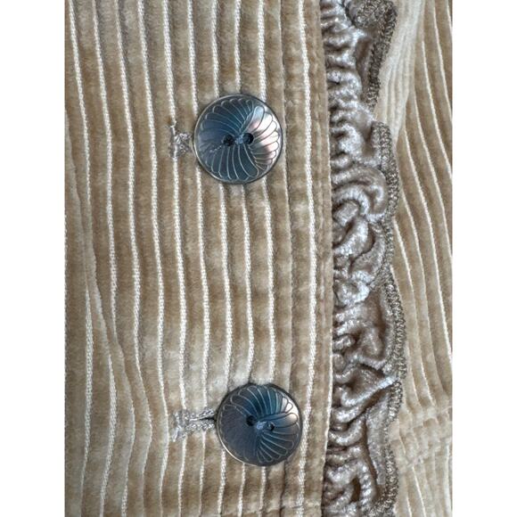 J. Jill Petite Fall Corduroy Jacket Velvet Trim Ruffle Detail Boho Style Medium - Picture 13 of 13